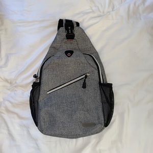 Grey cross body bag